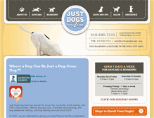Tablet Screenshot of justdogsplaycare.com